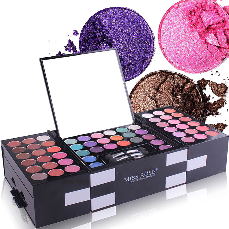 đš MISS ROSE Makeupkit â 144 Ăgonskuggor + Rouge & Brynprodukter i Ett Lyxigt Set