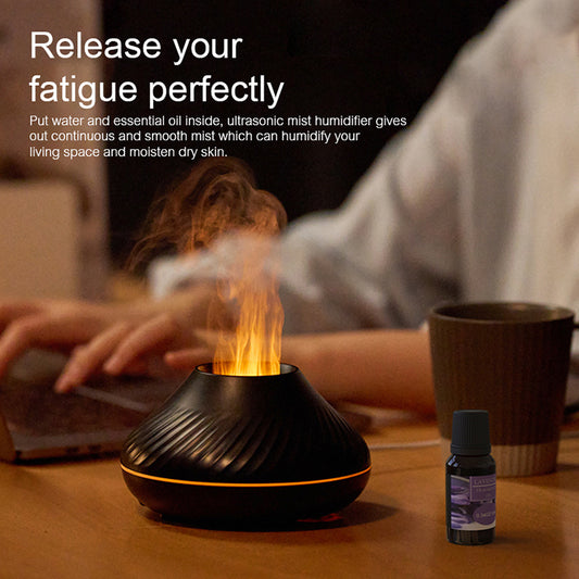 Aromadiffuser med flammeffekt – 130ml doftspridare för hem & spa-känsla