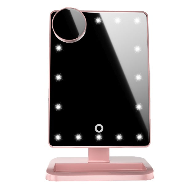 💡 Touchscreen Sminkspegel med LED, Bluetooth & Förstoringsspegel – 3-i-1 Skönhetsstation
