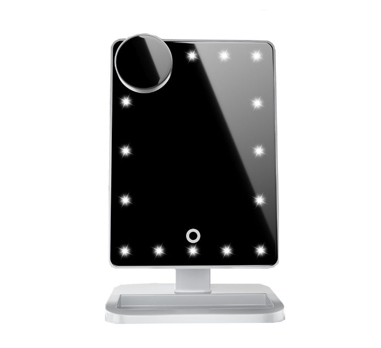 💡 Touchscreen Sminkspegel med LED, Bluetooth & Förstoringsspegel – 3-i-1 Skönhetsstation