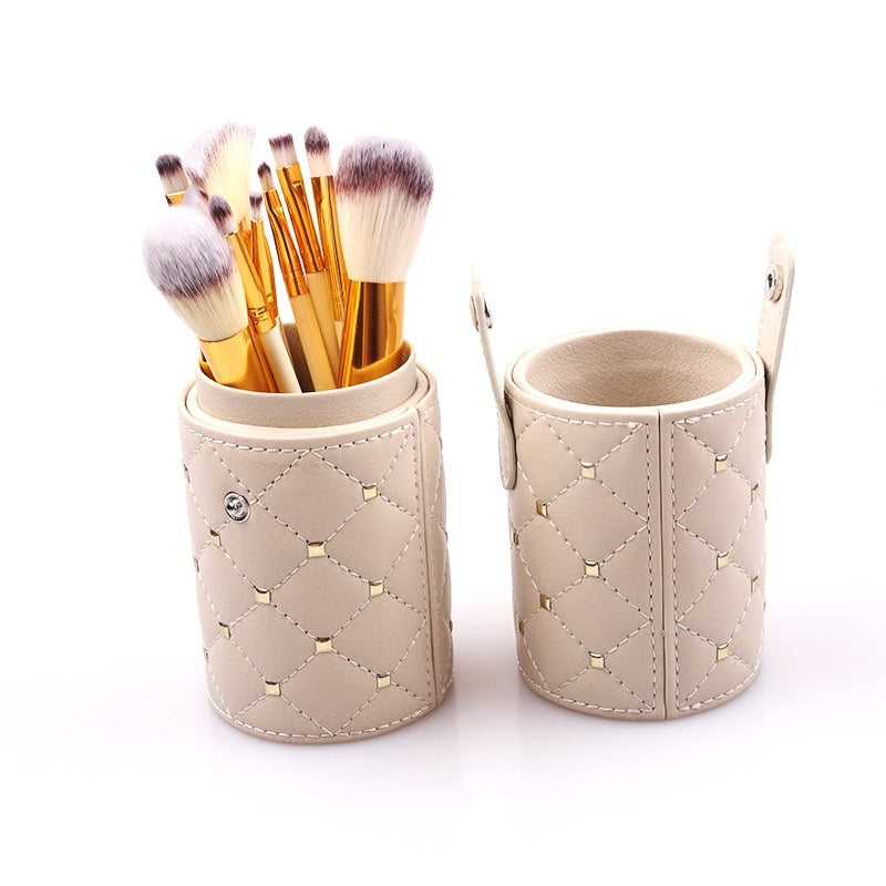 🖌 12-delars Makeupborstset med Förvaringshink – Stilren Design & Mjuka Borst