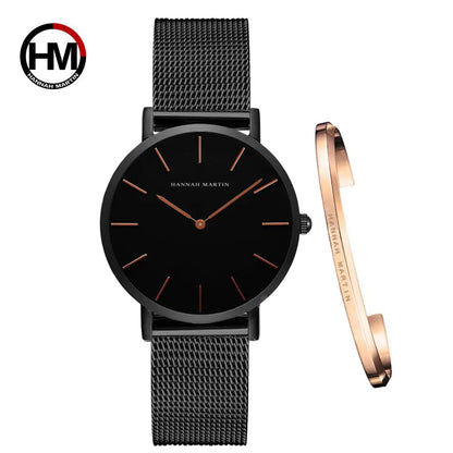 Elegant Damklocka i Roséguld – Set med Armband