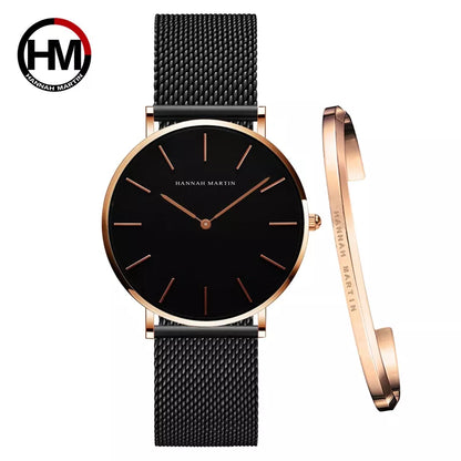 Elegant Damklocka i Roséguld – Set med Armband