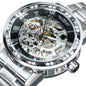 WINNER™ Transparent Skeleton – Lyxig Mekanisk Herrklocka med Diamantdetaljer