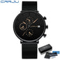 CRRJU™ Steel Date – Elegant Sportklocka med Mesharmband