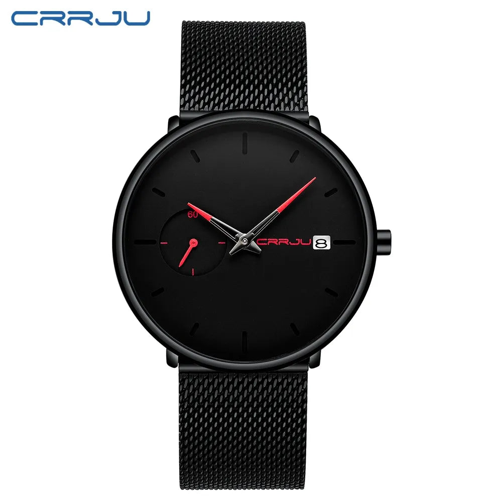 CRRJU™ Steel Date – Elegant Sportklocka med Mesharmband