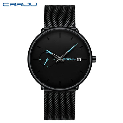 CRRJU™ Steel Date – Elegant Sportklocka med Mesharmband