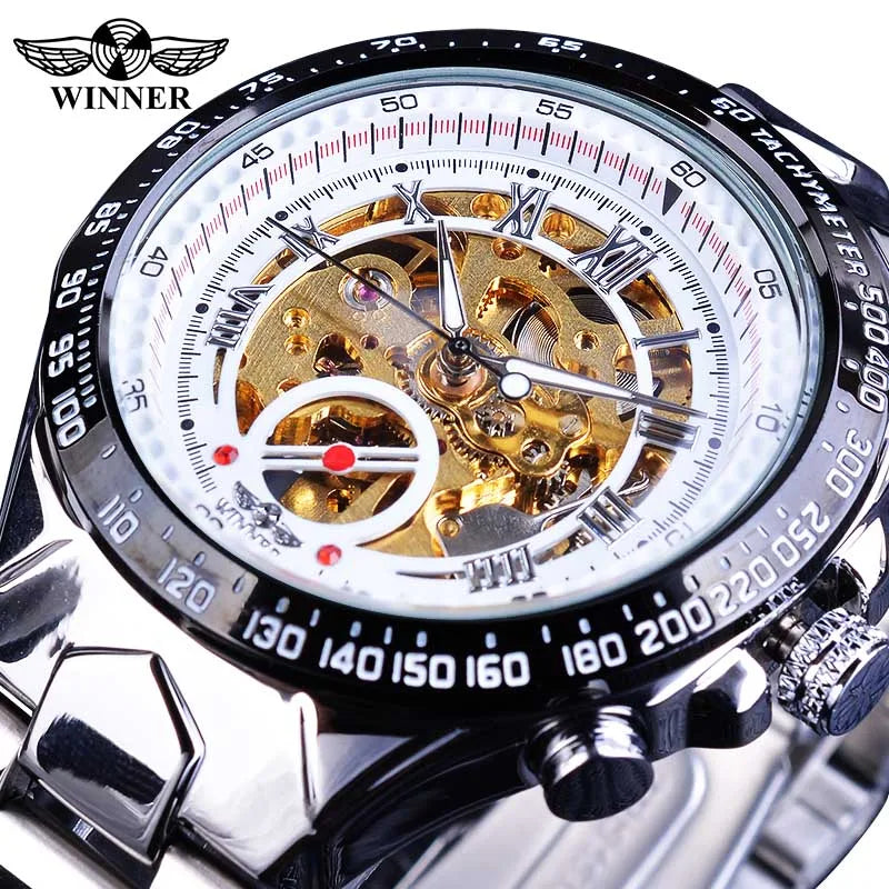 T-WINNER™ Skeleton Automatic – Elegant Mekanisk Herrklocka i Guld & Stål