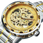 WINNER™ Transparent Skeleton – Lyxig Mekanisk Herrklocka med Diamantdetaljer