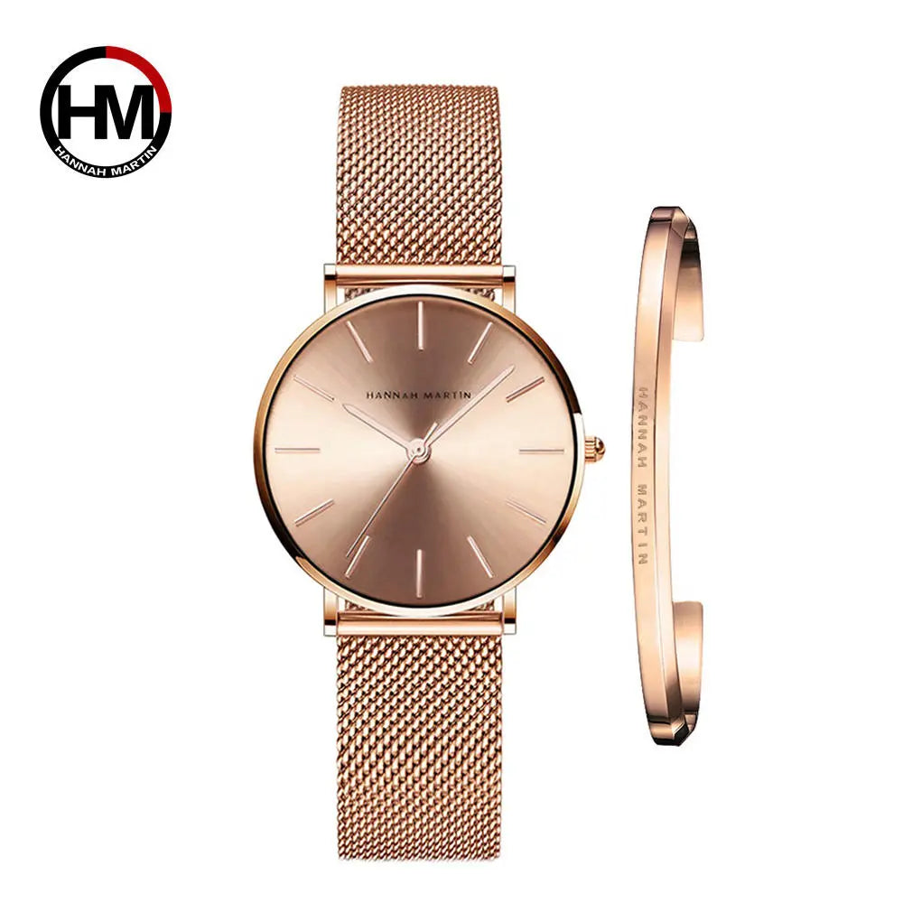 Elegant Damklocka i Roséguld – Set med Armband
