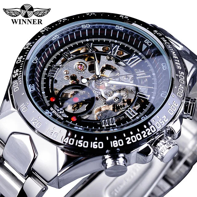 T-WINNER™ Skeleton Automatic – Elegant Mekanisk Herrklocka i Guld & Stål