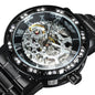 WINNER™ Transparent Skeleton – Lyxig Mekanisk Herrklocka med Diamantdetaljer