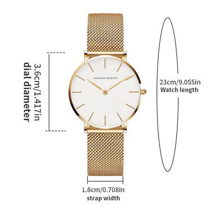 Elegant Damklocka i Roséguld – Set med Armband