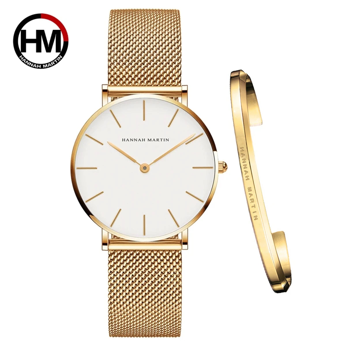 Elegant Damklocka i Roséguld – Set med Armband