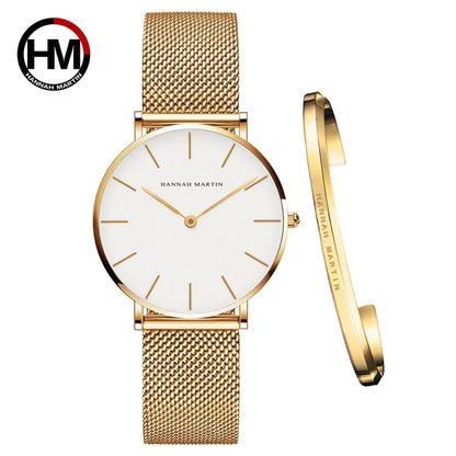 Elegant Damklocka i Roséguld – Set med Armband