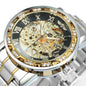 WINNER™ Transparent Skeleton – Lyxig Mekanisk Herrklocka med Diamantdetaljer