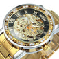 WINNER™ Transparent Skeleton – Lyxig Mekanisk Herrklocka med Diamantdetaljer