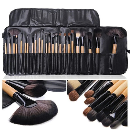 🎁 24-delars Makeupborstset i Presentpåse – Komplett Set för Ansikte, Ögon & Detaljer